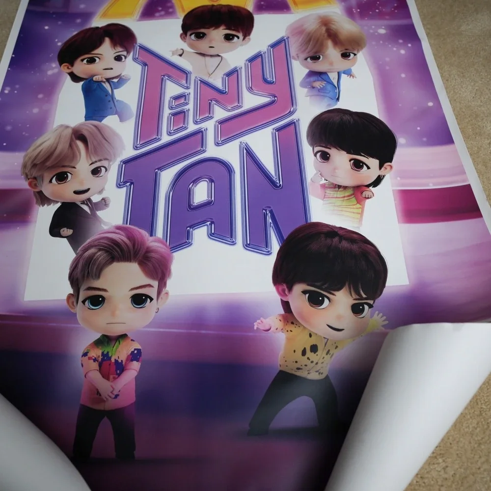 Tiny Tan Mcdonalds Large Poster Purple Rm Jin Suga j-hope Jimin‎ V Jung 35x55